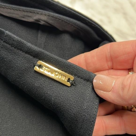 St. John Sport Navy Side Zip Trouser Pant Size 8 - Picture 7 of 9